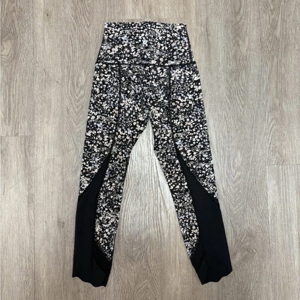 Lululemon Athletica Black Floral Leggings